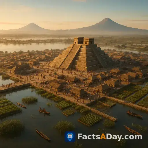 Die azteken bauten eine stadt auf einer seeinsel