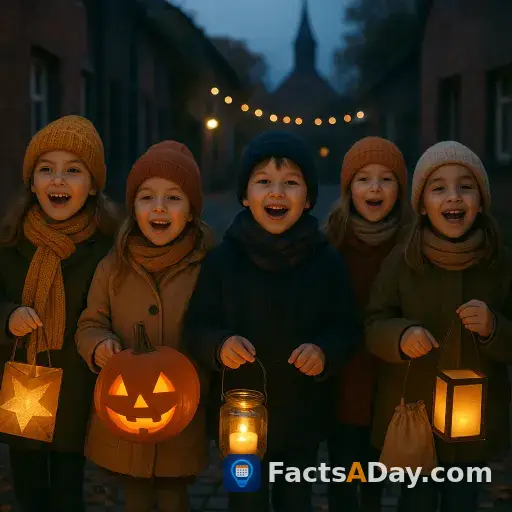 ドイツの子供たちは、数百年の歴史を持つ秋の伝統行事で提灯を持ち歌います