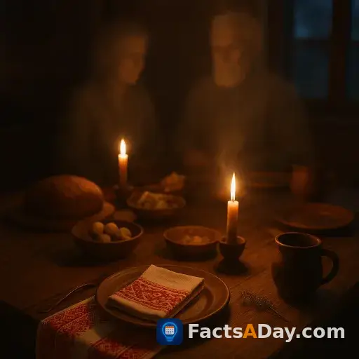 ベラルーシ人は先祖の霊と食事をするために夕食の席を余分に用意します