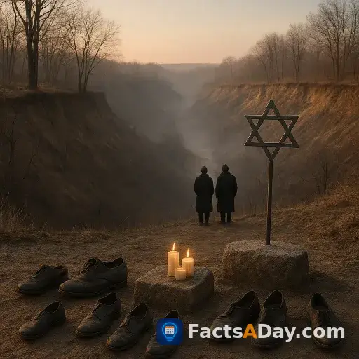 Ein Massaker in Drobyzkyj Jar von 1941 bleibt ein Mahnmal des Holocaust in der Ukraine