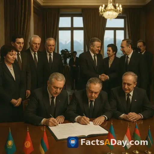 1991'de on bir cumhuriyet Sovyetler Birliği'ni resmen bitiren bir protokol imzaladı