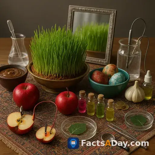 A traditional Persian holiday table serves as a living chemistry laboratory