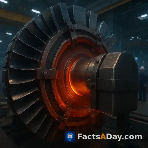 Modern power plant turbines spin with the centrifugal force of ten tons per inch