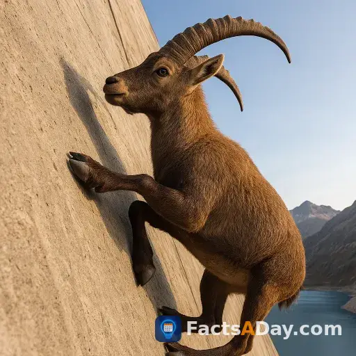 Cabras montesas íbices escalan paredes de presas