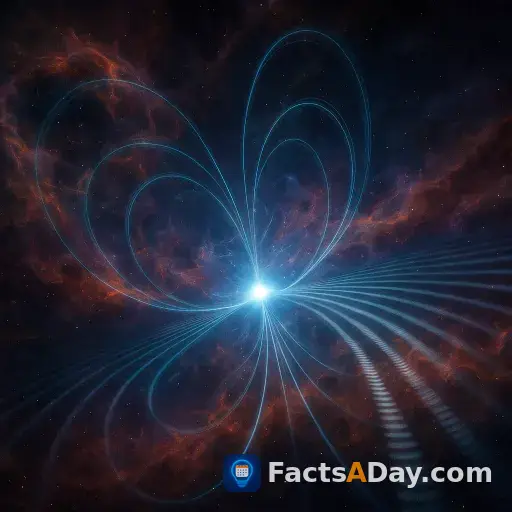 A dead star's magnetic field acts like a giant lens to create radio wave stripes