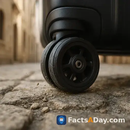 A rolling suitcase vibrates at the same frequency that erodes ancient cobblestones