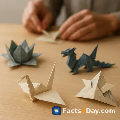 Origami faltet papier zu komplexen formen