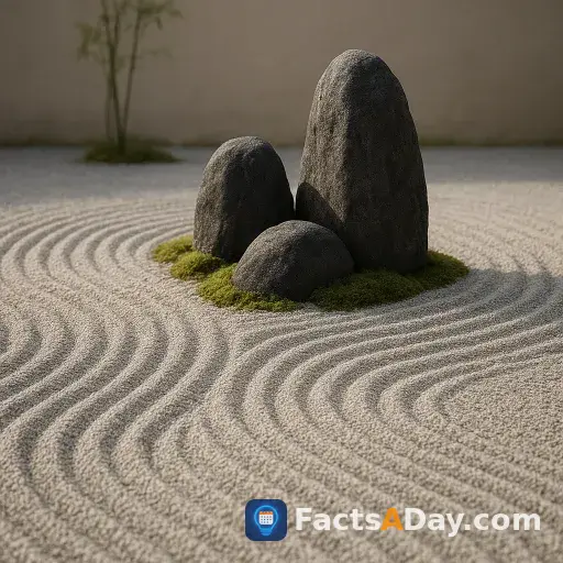 Zen-Steingärten werden täglich zur Meditation geharkt