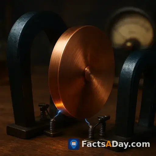 最初の発電機は、磁石の間で回転するシンプルな銅の円盤でした