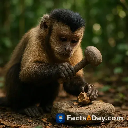 Los monos capuchinos usan herramientas como los primeros humanos