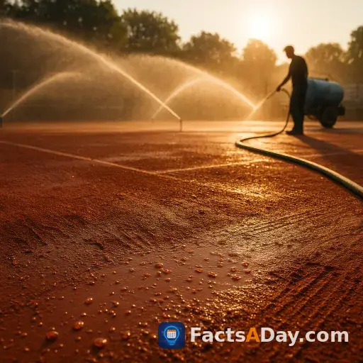 A clay tennis court is a living ecosystem that requires two thousand liters of water daily