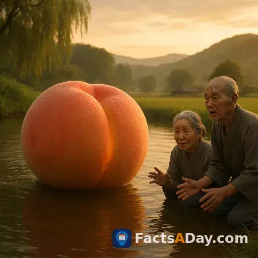 A legendary Japanese hero was found inside a giant peach