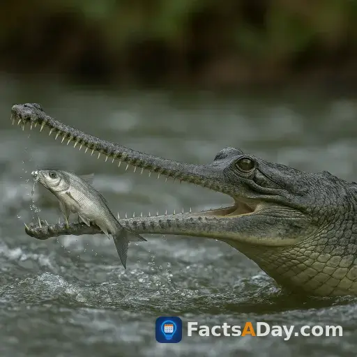 Los cocodrilos gaviales cazan peces con un hocico único