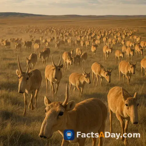 Los antílopes saiga migran por las estepas euroasiáticas