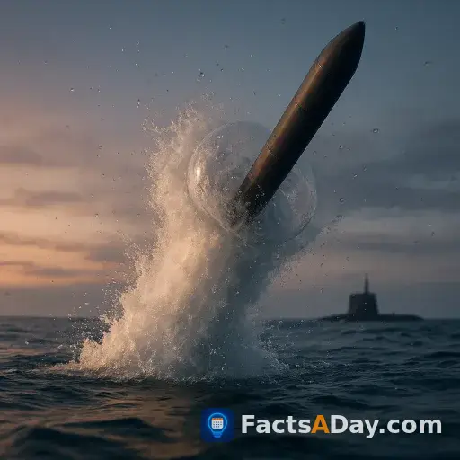 Unterwasser-Raketen springen mit Druckluft aus dem Meer