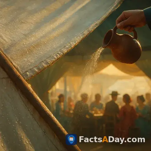 Cotton tents use evaporating water to drop temperatures five degrees