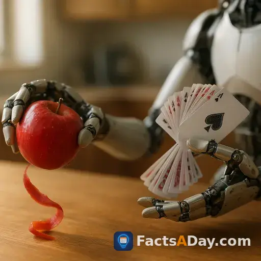 Humanoide Roboter schälen Äpfel und beherrschen Kartentricks