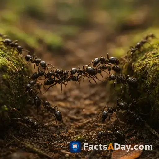 Las hormigas legionarias construyen puentes vivos con sus cuerpos
