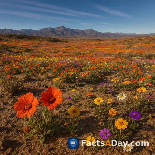 El desierto más seco florece con flores después de lluvias raras