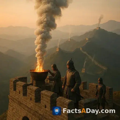 The Great Wall's watchtowers signaled invasions using smoke beacons