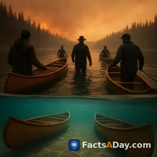 Wilderness camps sink wooden canoes to survive wildfires