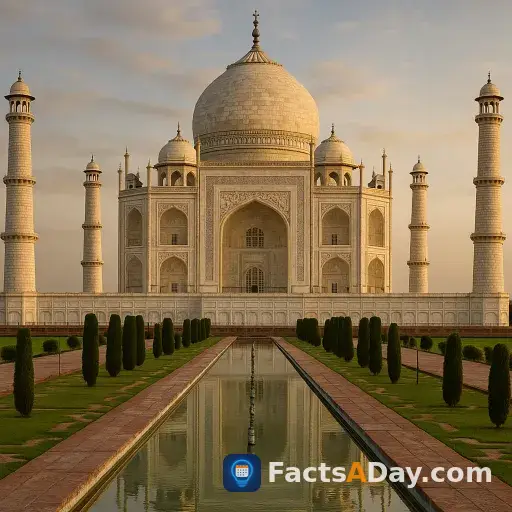 The Taj Mahal's minarets lean outward on purpose