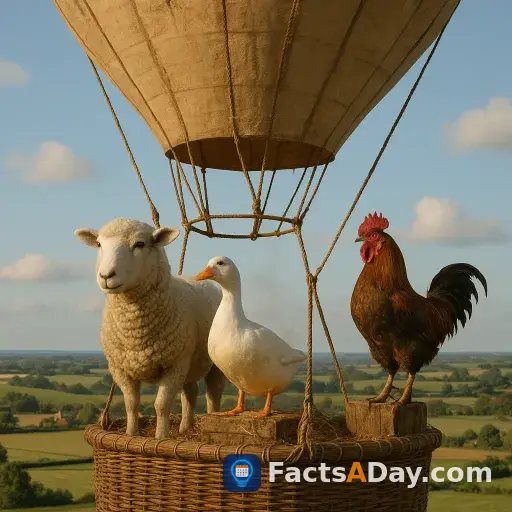 The first hot air balloon carried farm animals aloft