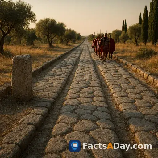 Ancient Romans built roads straight for military efficiency