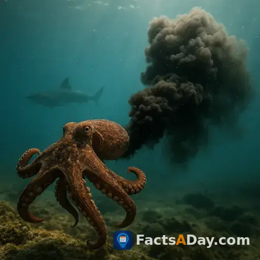 Octopuses escape predators with ink clouds