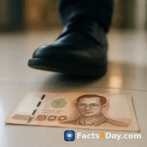在泰国，踩踏钱币是违法的