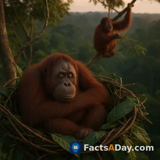 Orangutans build nightly nests for safety