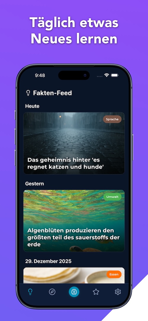 Täglich Wissen Startbildschirm