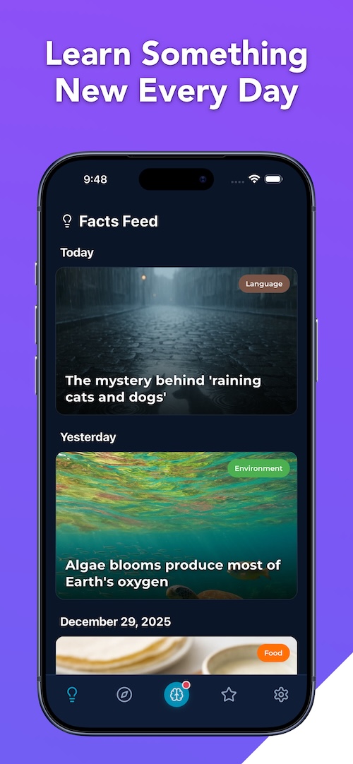 Facts A Day home screen