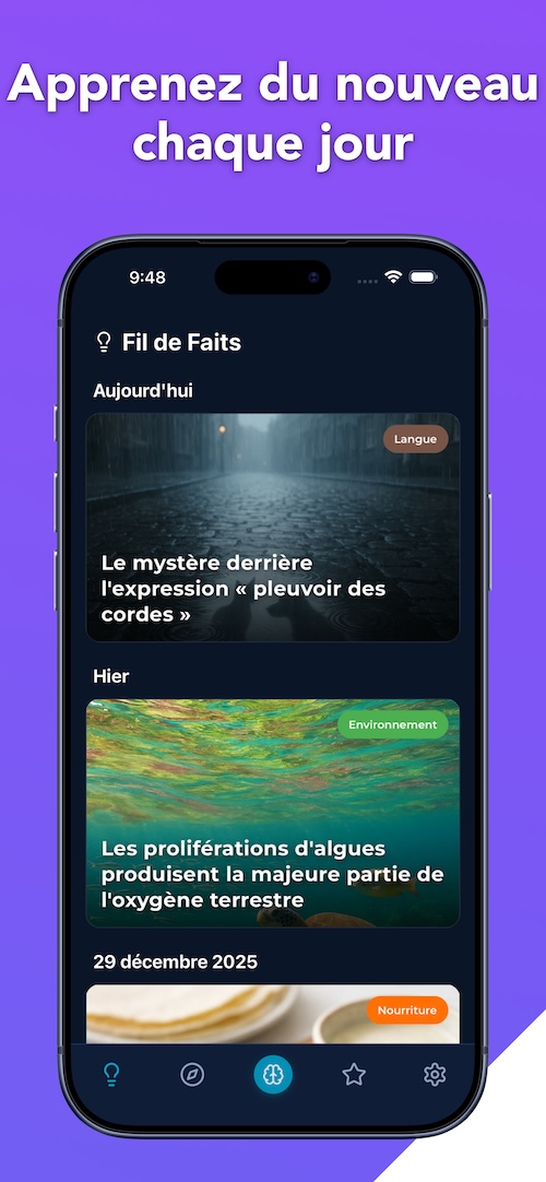 Écran d'accueil de Savoir Quotidien